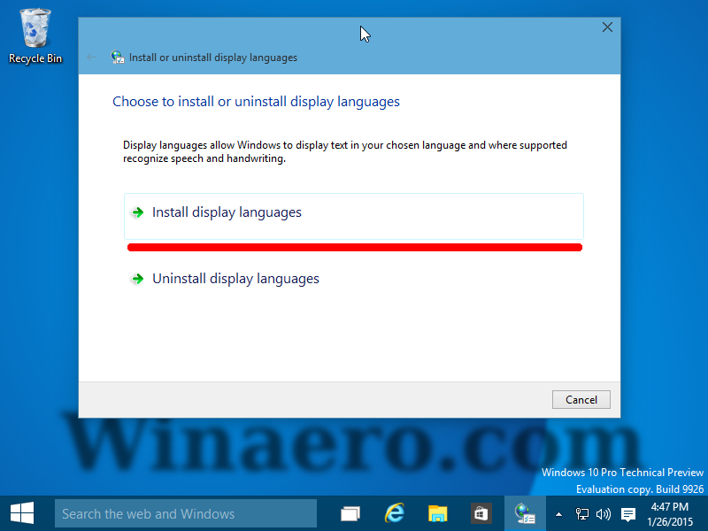 Windows 10 download language pack manually